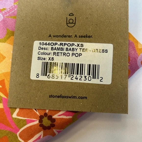 Stone Fox Bambi Baby Tee Dress-Retro Pop-XS NWT - Picture 8 of 9